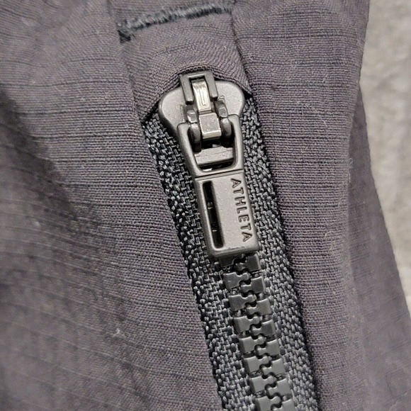 Athleta Trekkie Straight Crop Black Pants Sz 6 Pockets Drawstring Waist Nylon - Picture 9 of 12